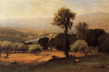 banquet of the officers of the st george civic guard company 1 Painting - The Perugian Valley landscape Tonalist George Inness